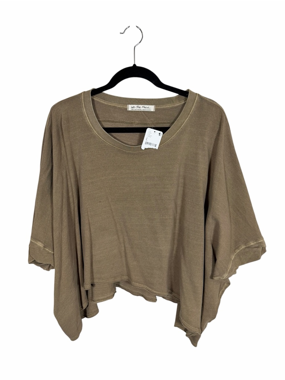 We The Free Relaxed Taupe Oversized Short Sleeve Tee - Picture 3 of 6